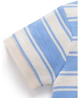 Purebaby Baby Boys Striped Polo Growsuit