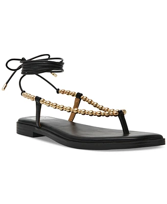Dv Dolce Vita Women's Mirielle Beaded Lace-Up Gladiator Flat Sandals