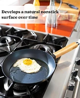 Alva Forest 2-Piece Professional Carbon Steel Cookware Set - Pre-Seasoned Non-Toxic Frying Pans - Chemical-Free, Traditional Cooking Surface