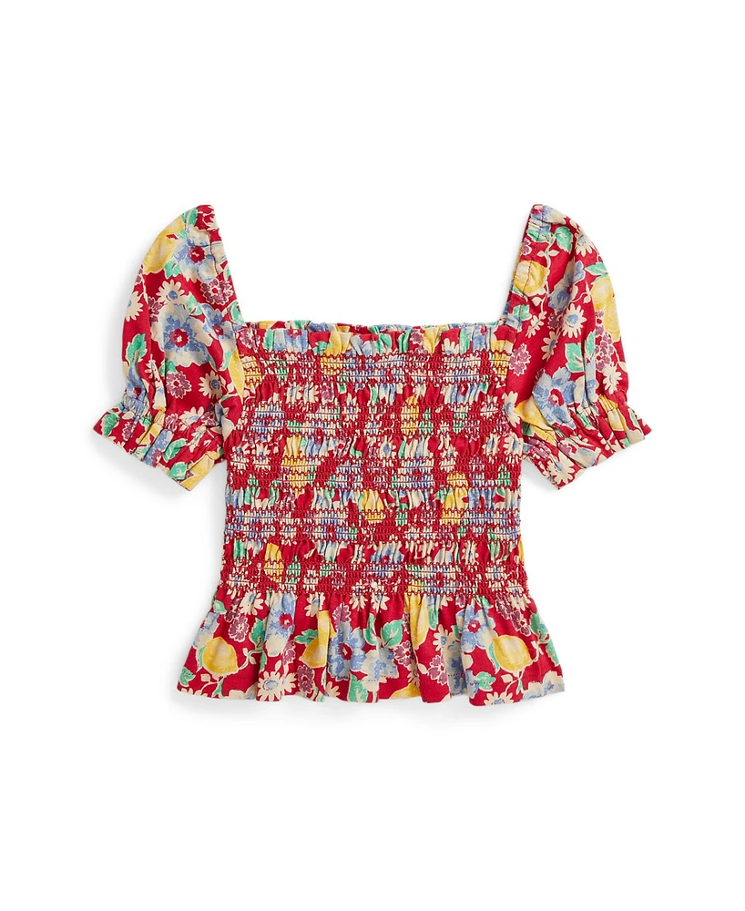 Polo Ralph Lauren Toddler and Little Girls Floral Smocked Jersey Top