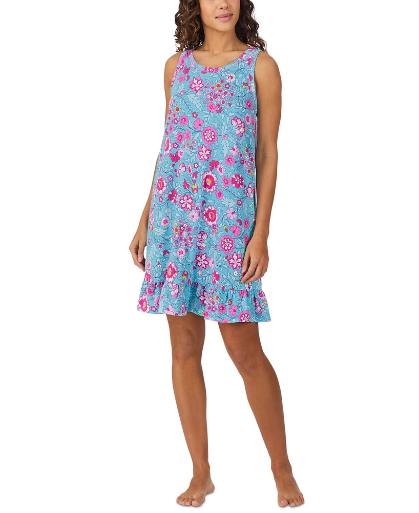 Cuddl Duds Women's Sleeveless Ruffled-Hem Chemise