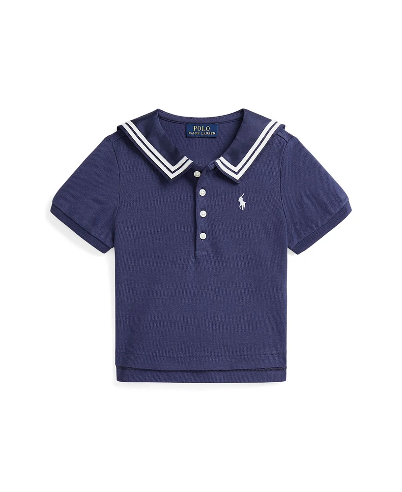 Polo Ralph Lauren Toddler and Little Girls Stretch Mesh Sailor Shirt
