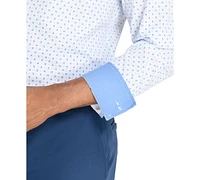 Men's Recycled Slim Fit Micro Geo 4-Way Stretch Performance Dress Shirt