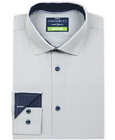 Men's Recycled Slim Fit Gingham 4-Way Stretch Performance Dress Shirt