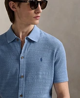 Polo Ralph Lauren Men's Textured Cotton-Linen Shirt Sweater