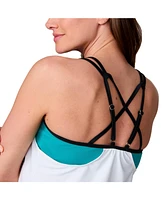 Free Country Women's Side Tie Blouson Tankini Top