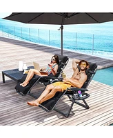 Outsunny Zero Gravity Lounge Chair Set Padded Outdoor Recliner Chair,