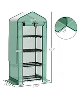 Outsunny 4 Tier Mini house w/ Screen Roof, Reinforced Pe Cover,