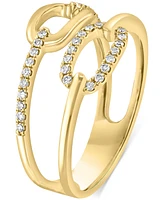 Lali Jewels Diamond Chain Link Double Row Ring (1/6 ct. t.w.) in 14k Gold