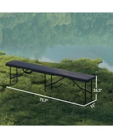 Outsunny 2 Pack 6 ft Plastic Folding Benches,