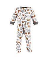 Touched by Nature Baby Boys Organic Cotton Sleep and Play, Neutral Endangered Safari, 0-3 Months