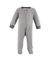 Touched by Nature Baby Boys Organic Cotton Sleep and Play, Neutral Endangered Safari, 0-3 Months