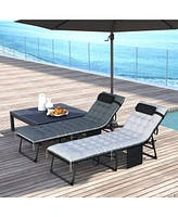 Outsunny Outdoor Lounge Chairs, Reclining Folding Chaise Lounge, /