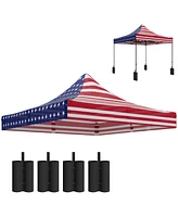 Outsunny 10' x Pop up Canopy Replacement Top with Weight Bags, Multi