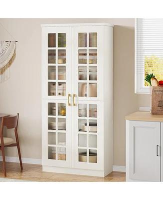 Tribesigns 71" Tall Storage Cabinet with Doors, Kitchen Pantry Cabinet with Adjustable Shelves, Kitchen Cupboard Food Pantry Floor Storage Cabinet for