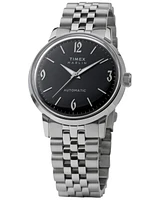 Timex Men's Mechanical Automatic Silver-Tone Stainless Steel Watch, 40mm