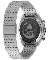 Timex Men's Quartz Analog Silver-Tone Stainless Steel Watch, 41mm