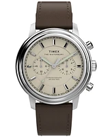 Timex Men's Chronograph Brown Leather Watch, 41mm