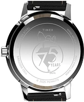 Timex Unisex Quartz Analog Black Leather Watch, 38mm