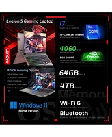 Lenovo Legion 5 16" Gaming Traditional Laptop Intel Core i7 14650HX 16GB Ram Nvidia GeForce Rtx 4060 512GB Ssd Storage Windows 11 Home Wqxga 165Hz
