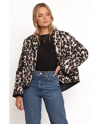 Petal and Pup Women's Marcos Leopard Print Quilted Jacket