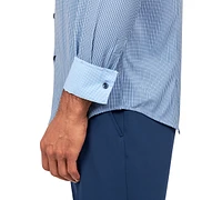 ConStruct Men's Slim Fit Gingham 4-Way Stretch Performance Dress Shirt