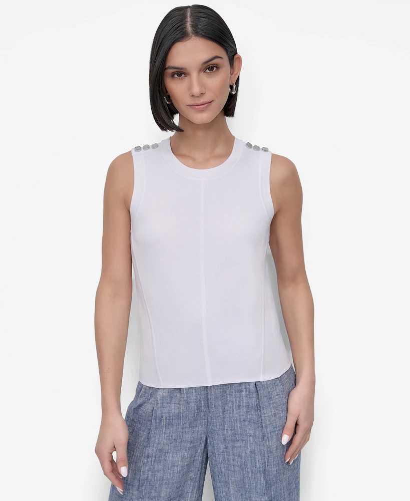Dkny Petite Crewneck Sleeveless Top