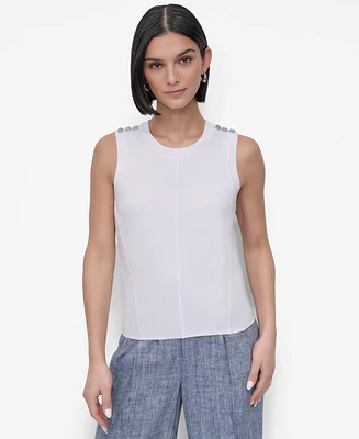 Dkny Petite Crewneck Sleeveless Top