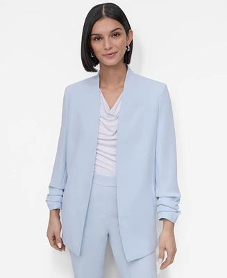Dkny Petite Ruched-Sleeve Open-Front Blazer