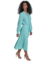 Calvin Klein Women's Tie-Neck Pleated-Skirt Dress