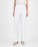 Tahari Asl Women's Linen-Blend Wide-Leg Pants