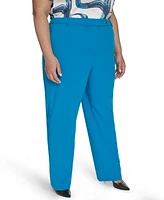 Calvin Klein Plus Lux Modern Fit Mid Rise Straight-Leg Pants