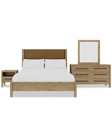 Davie 3-Pc. King Set (Leather Bed, Dresser & -Drawer Nightstand