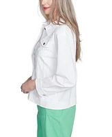 Alfred Dunner Petite Rise & Shine Soutache Fringe Trim Jacket