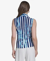 Halston Women's Striped Sleeveless Top
