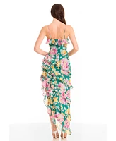 Dress the Population Women's Josefina Printed Ruffle-Trim