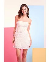Dress the Population Women's Sasha Embellished Strapless Mini Sheath