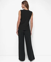 Dkny Petite Draped Sleeveless Top