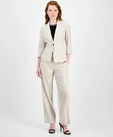 Kasper Women's Pinstripe Notch-Collar 3/4-Sleeve Jacket, Regular & Petite Sizes