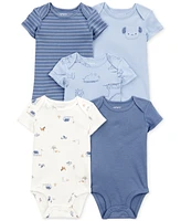 Carter's Baby 5-Pk. Cotton Dog-Print Short-Sleeve Bodysuits