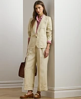 Lauren Ralph Women's Linen-Blend Twill Blazer