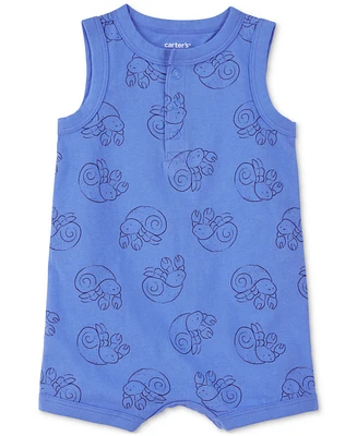 Carter's Baby Boys Hermit Crab-Print Cotton Romper