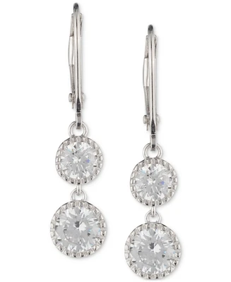 Lauren Ralph Lauren Sterling Silver Cubic Zirconia Double Drop Earrings