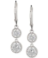 Lauren Ralph Lauren Sterling Silver Cubic Zirconia Double Drop Earrings