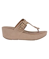 Gc Shoes Women's Alani Embellished Thong Wedge Sandals