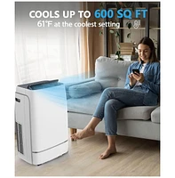 Cowsar 13000 Btu 4-in-1 Portable Ac, 24H Timer, 600sq.ft, <53dB, Quiet, Stand Up