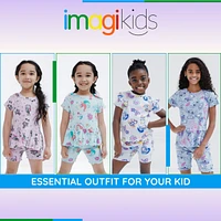 Nightmare Before Christmas Little Girls Ribbed Peplum T-Shirt and Shorts Outfit Set