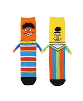 Sesame Street Women's Bert & Ernie Casual Crew Socks With 3D Arms & Magnetic Hands
