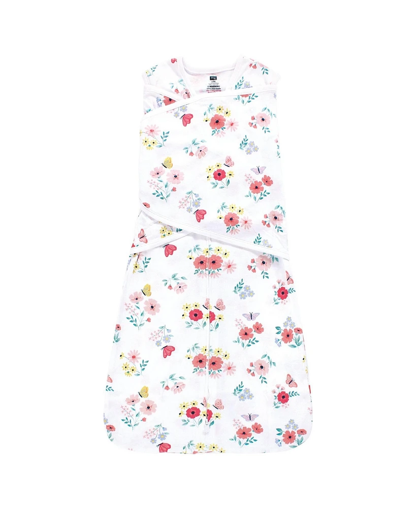 Hudson Baby Girls Convertible Swaddle Sleep Sack, Butterfly Floral, 3-9 Months