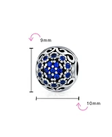 Bling Jewelry Simulated Sapphire Blue Crystal Bead Charm European Bracelet